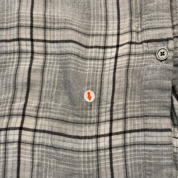 J Jill Tunic Top Cottage Minimalist Lagenlook Preppy Button Up Plaid Gray XLT - Picture 4 of 7